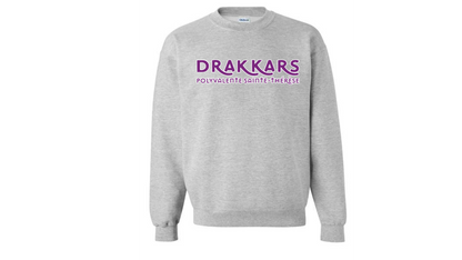 Chandail coton ouaté à col rond Drakkars (Logo imprimé)